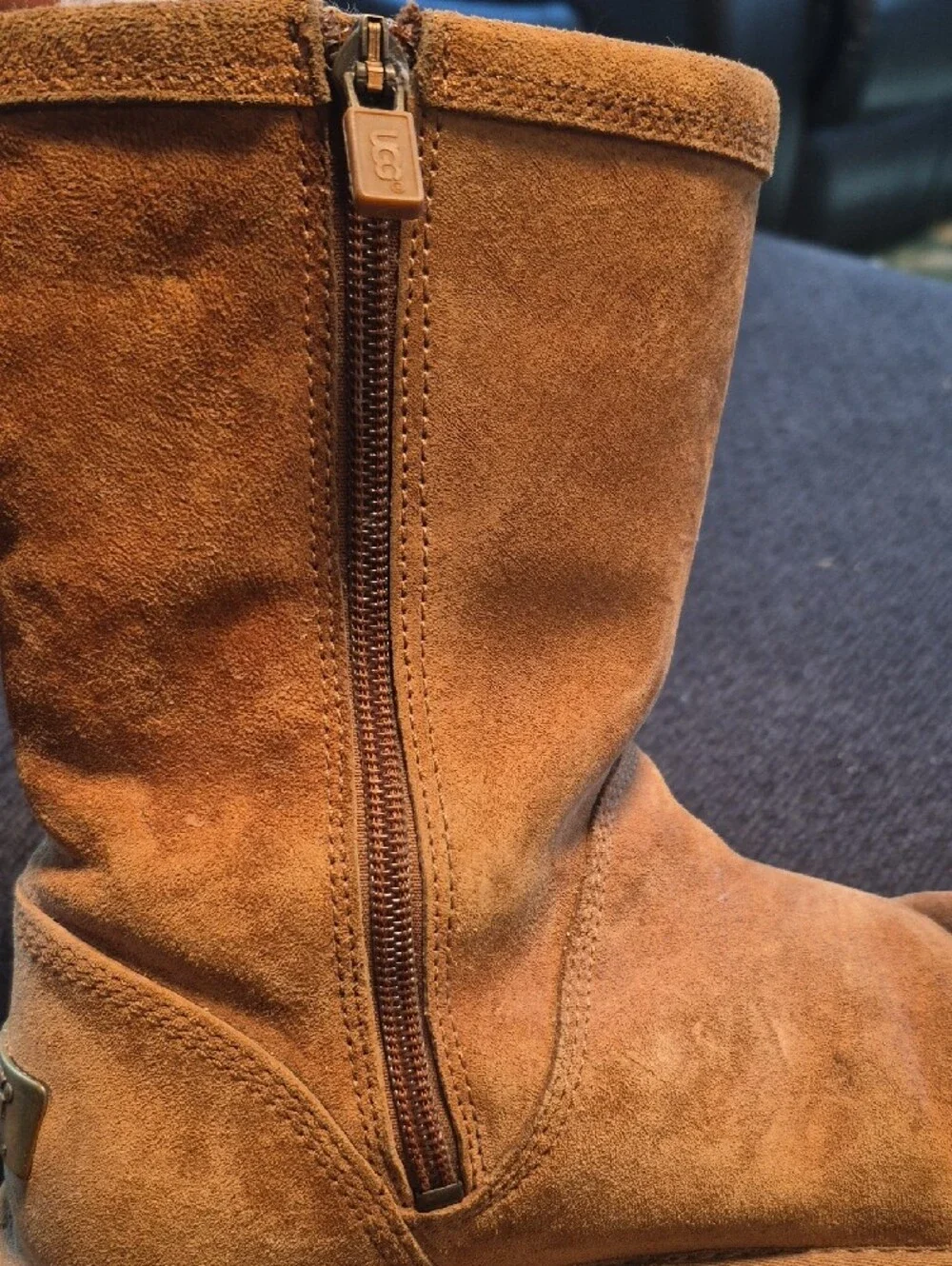 UGG Chestnut Suede Mid-Calf Boots